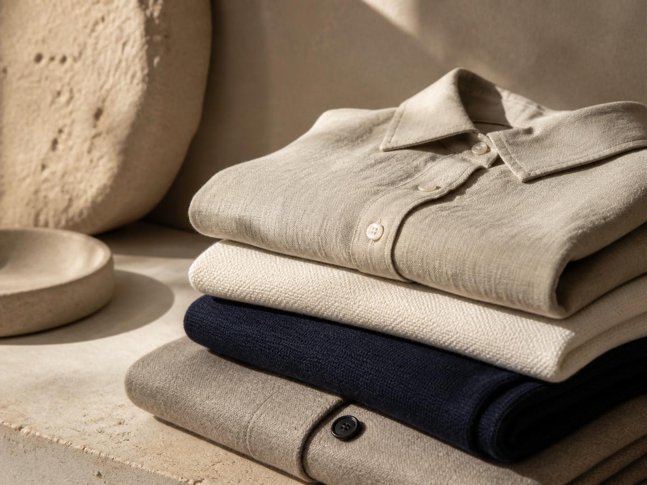 Sphinxia garments arranged in a minimalist still life